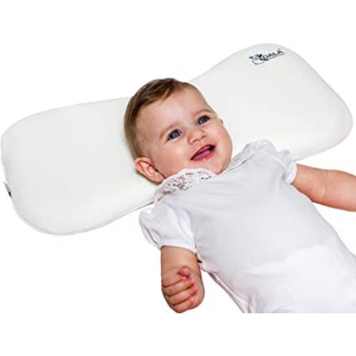 Cuscino per testa di bambino evita la sindrome della testa piatta per neonati Fatto di cotone Cuscino per modellare la testa 1pc blu chiaro